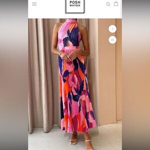 Pleated floral dress